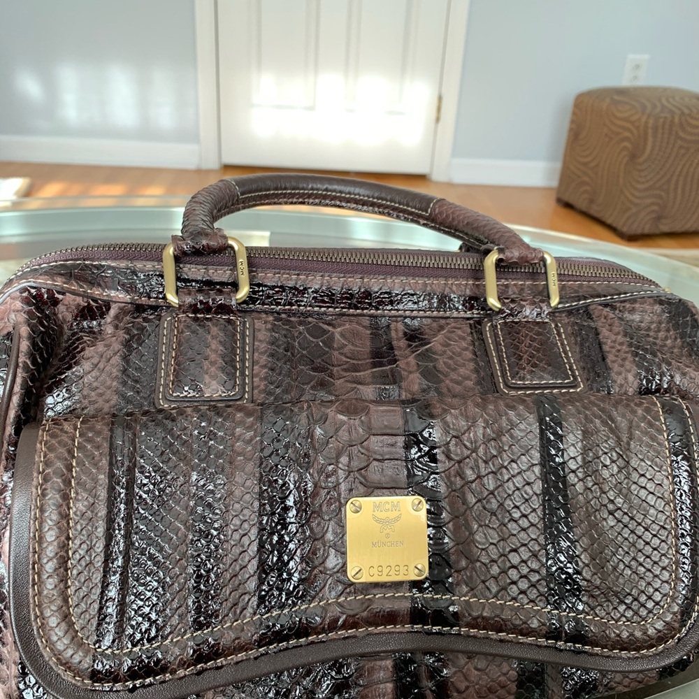 MCM Brown Python Leather Bag